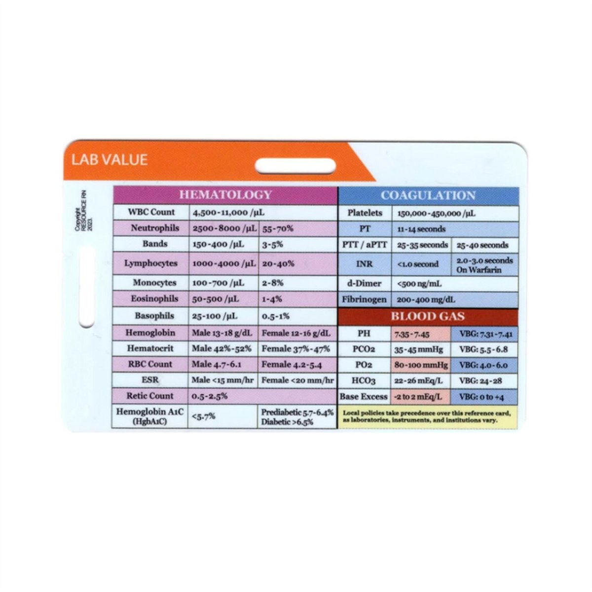 AA77 NEW  Lab Value and Order  - Medical Lab Values recension och pris