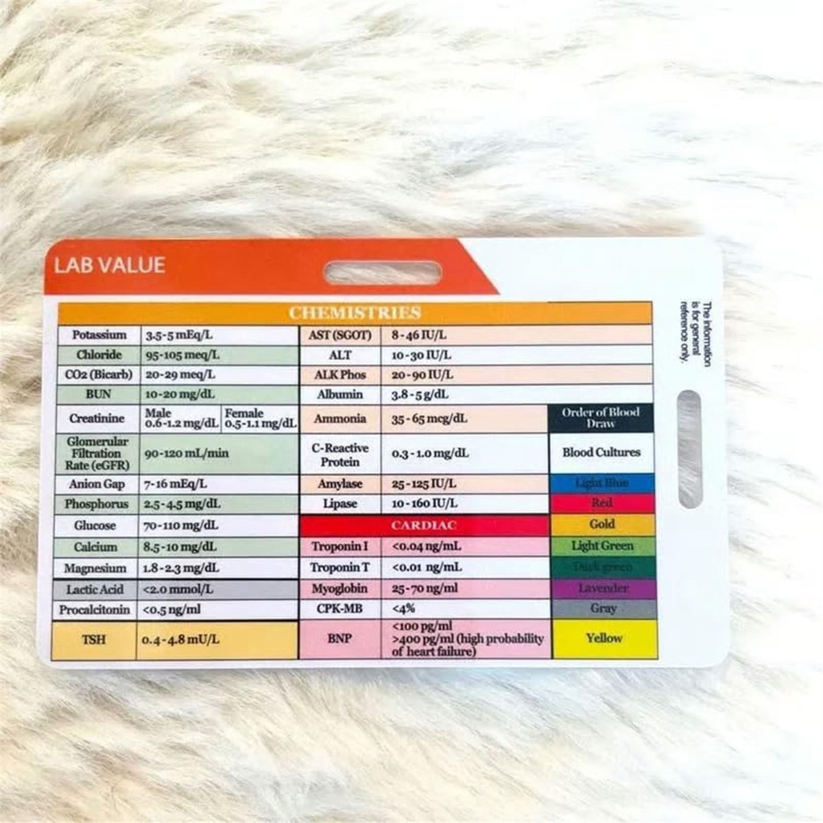 AA77 NEW  Lab Value and Order  - Medical Lab Values recension och pris