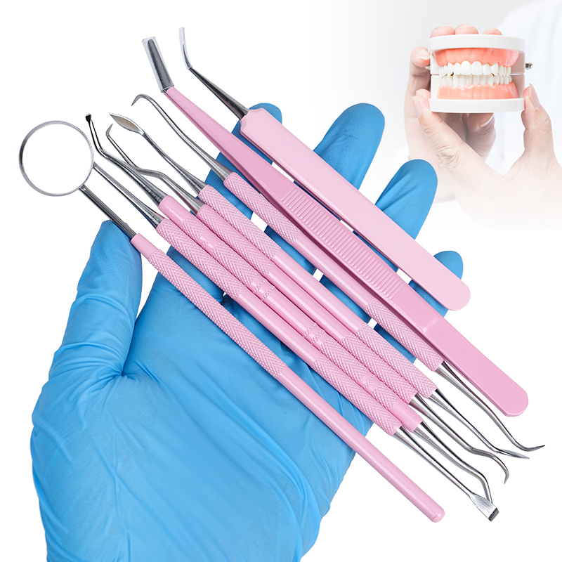 1pc Pink Dental Tweezers Probe - Dental Mirror Probe recension och pris